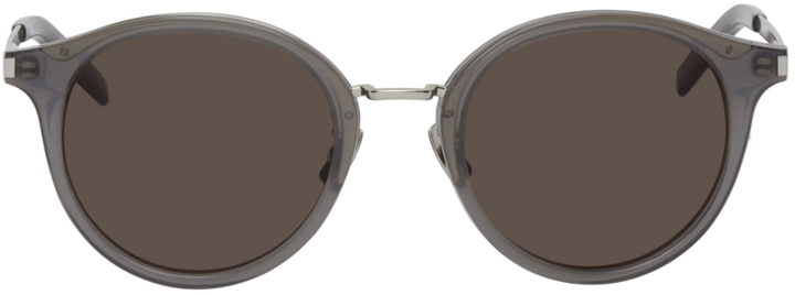 Photo: Saint Laurent Grey SL 57 Round Sunglasses