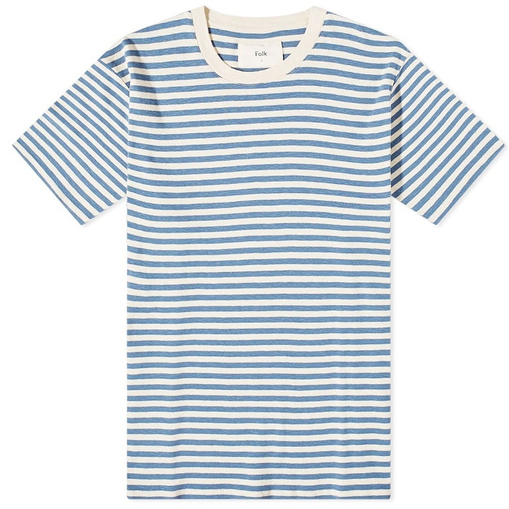 Photo: Folk Men's Classic Stripe T-Shirt in Blue