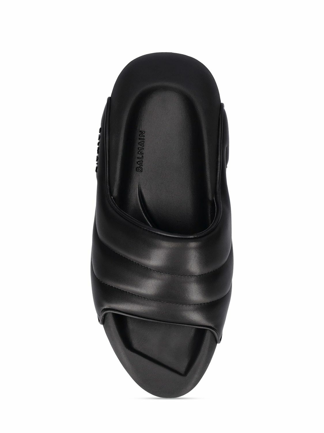 BALMAIN - 60mm B It Padded Leather Slides Balmain