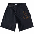 JW Anderson Men's Twisted Chino Short in Navy