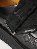Dunhill - Webbing-Trimmed Leather Derby Shoes - Black