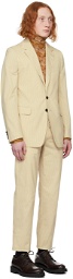 Dries Van Noten Beige Striped Suit