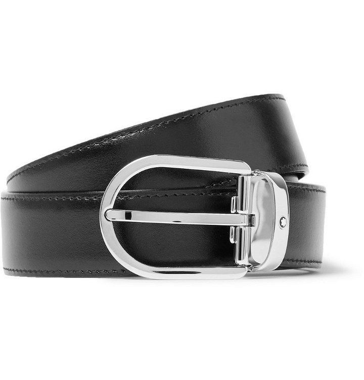 Photo: Montblanc - 3cm Black Leather Belt - Men - Black