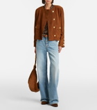 Saint Laurent Le Loafer Cassandre suede mules