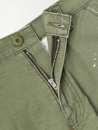 Cherry Los Angeles - Camouflage Paint-splattered Cargo Straight-leg Shorts - Green