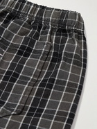 Acne Studios - Rong Logo-Appliquéd Checked Organic Cotton-Flannel Drawstring Shorts - Black