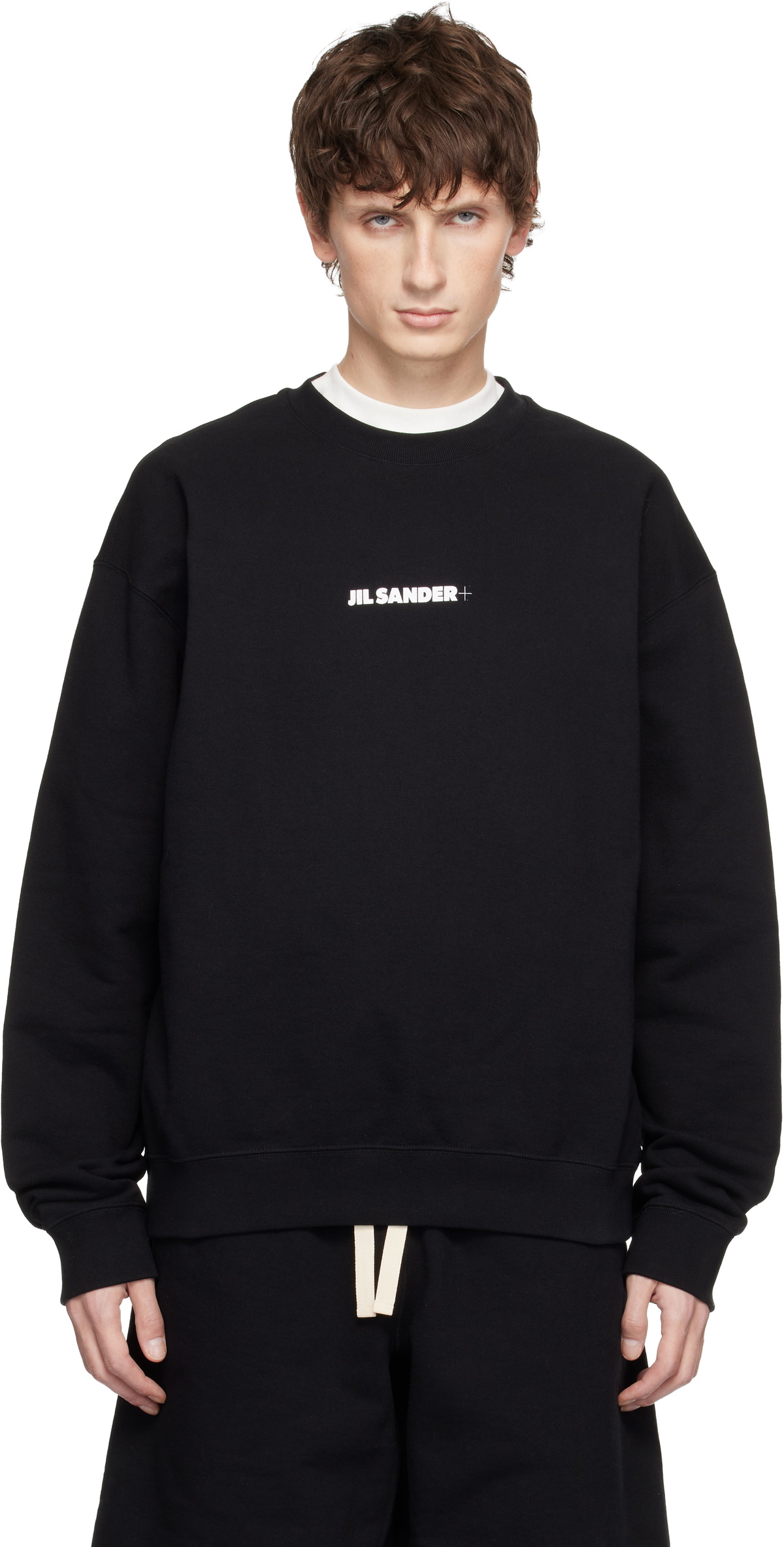 Jil Sander Black Cotton Compact Terry Sweatshirt