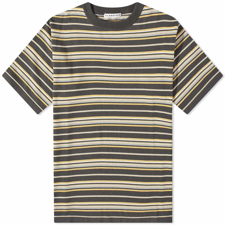 Photo: Flagstuff Men's Border Stripe T-Shirt in Charcoal