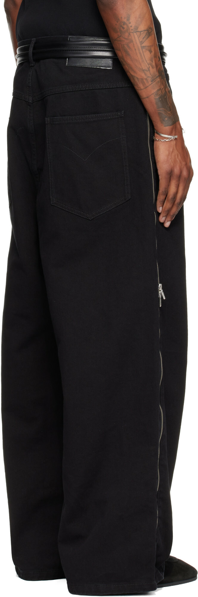 LU'U DAN Black Side Zip Jeans