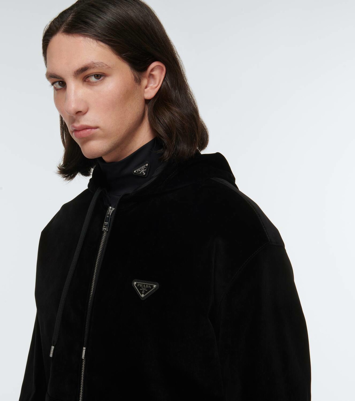 ジャケット・アウター Prada Mohair Hoodie Prada Mohair and Wool Hooded Jacket Size Large Lightly Used #163