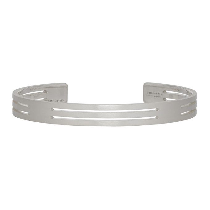 Photo: Le Gramme Silver Punched Le 19 Grammes Bracelet