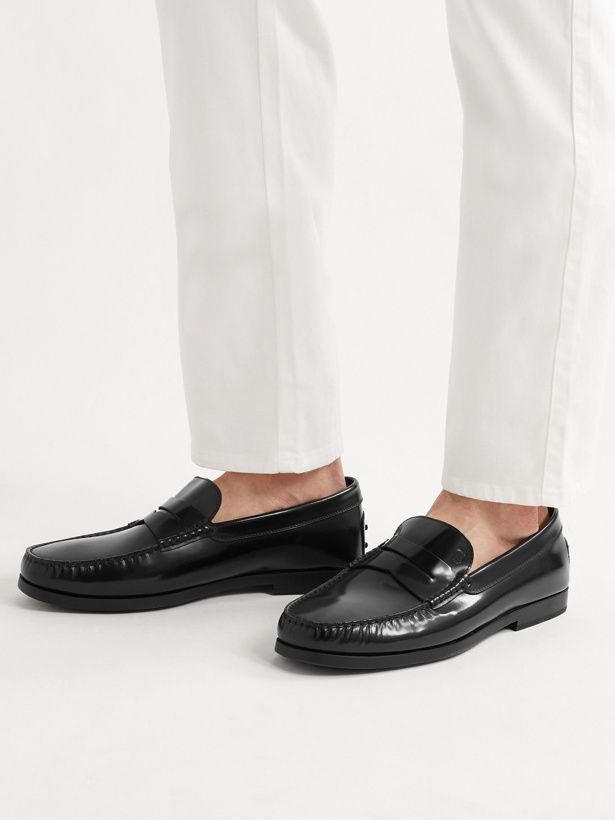 Photo: Tod's - Polished-Leather Penny Loafers - Black