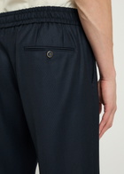 Dolce & Gabbana Drawstring Straight-leg Wool Trousers Black