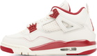 Nike Jordan Off-White & Red Air Jordan 4 Retro Sneakers