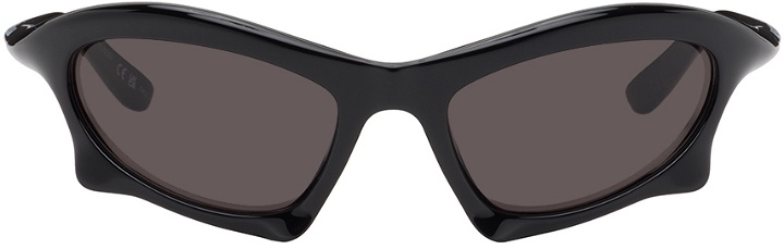 Photo: Balenciaga Black Bat Rectangle Sunglasses