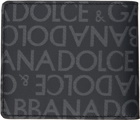 Dolce&Gabbana Gray & Black Coated Jacquard Bifold Wallet