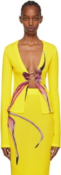 Louisa Ballou Yellow Graphic Cardigan