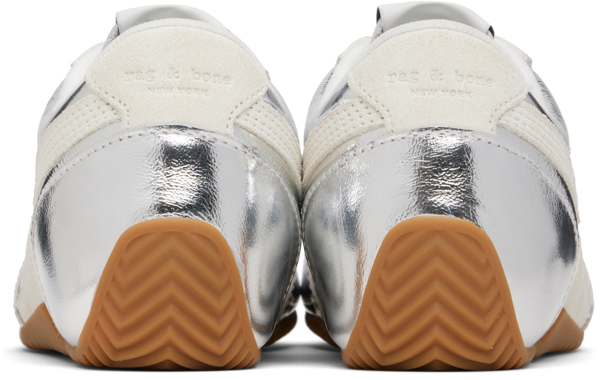 rag & bone Silver Ultra Slim Retro Runner Sneakers