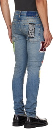 Ksubi Blue Van Winkle Rodeo Patched Jeans