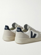 Veja - V-10 Rubber-Trimmed Suede, Alveomesh and Leather Sneakers - White