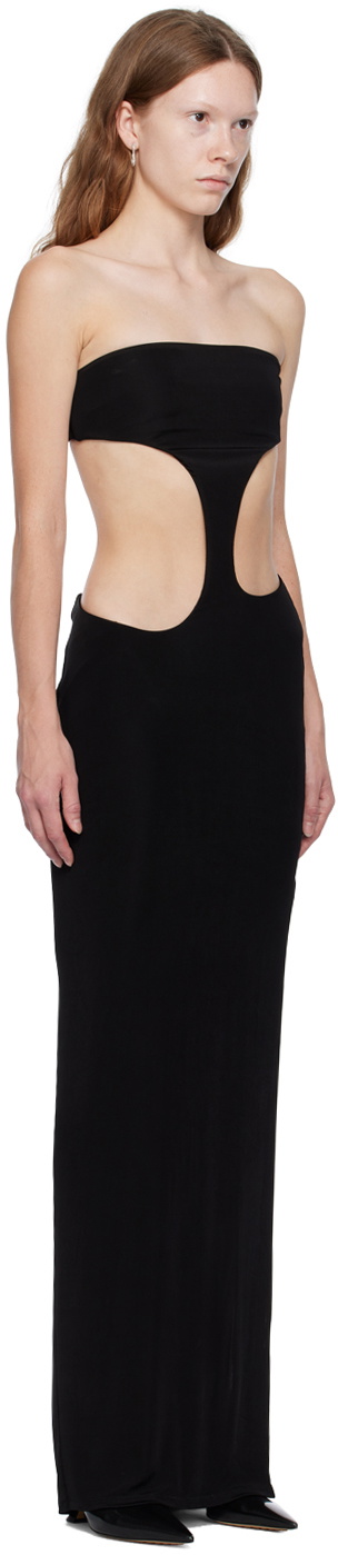 Louisa Ballou Black Carve Maxi Dress