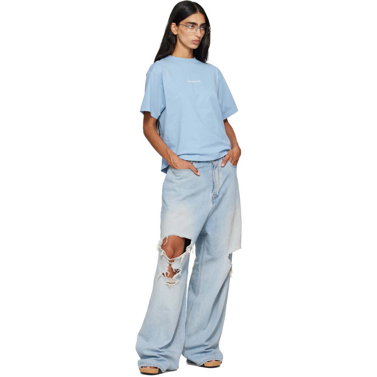 Balenciaga Blue Baggy Jeans