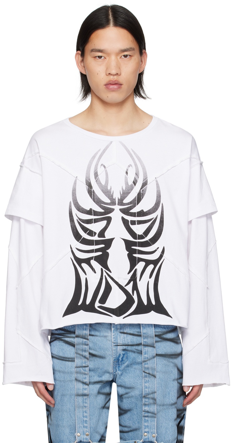 Photo: Who Decides War White Winged Long Sleeve T-Shirt