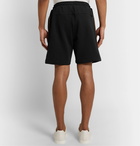 Fendi - Logo Webbing-Trimmed Loopback Cotton-Jersey Drawstring Shorts - Black