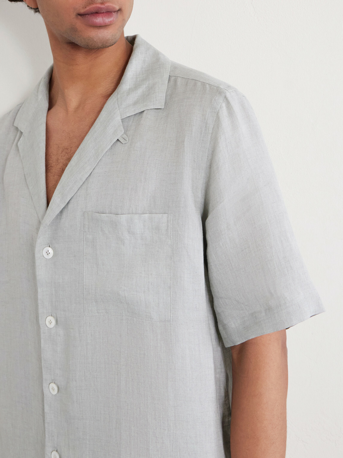 Lardini - Convertible-Collar Linen Shirt - Green