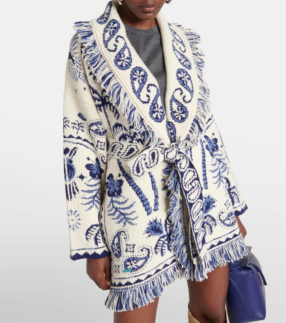 Alanui Wool and cotton jacquard cardigan Alanui