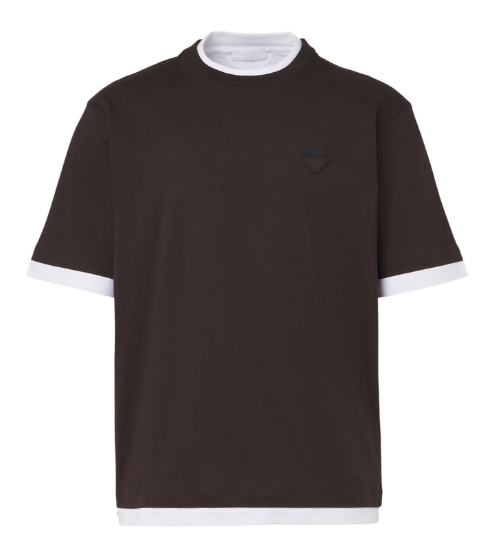 Photo: Prada Layered cotton jersey T-shirt