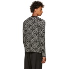 Neil Barrett Black and White All Over Knit Sweater