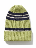 The Elder Statesman - Nora Striped Ribbed Cotton Beanie