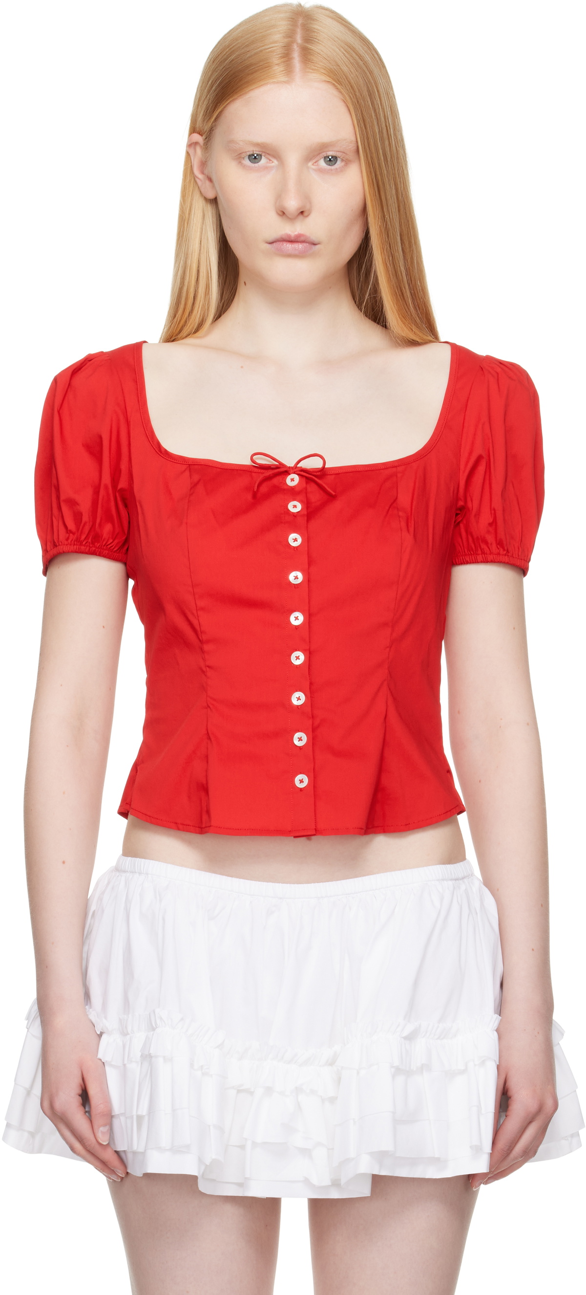 Sandy Liang Red Walnut Blouse