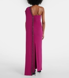 Roland Mouret Caped embellished satin crêpe gown