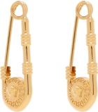 Versace Gold Safety Pin Earrings