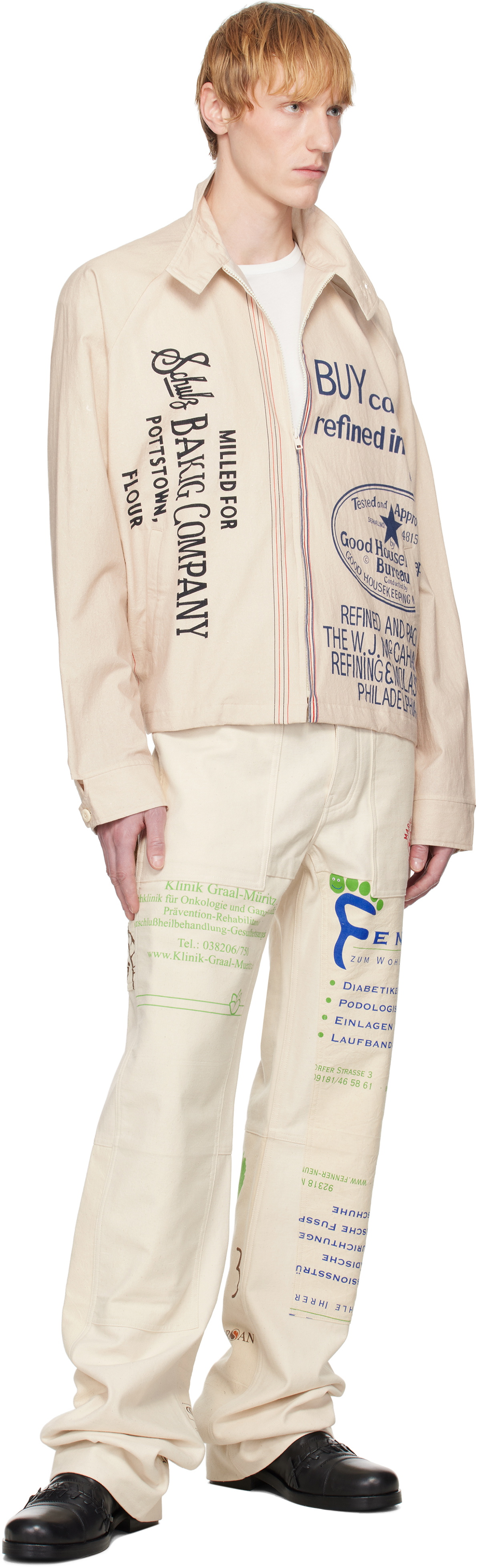 Marine Serre Beige Regenerated Tote Bags Workwear Trousers
