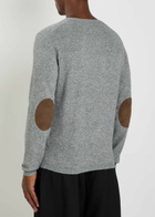 Allude Elbow Patch Cotton and Cashmere-blend Jumper Grey