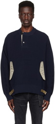 sacai Navy Cinch Strap Sweater