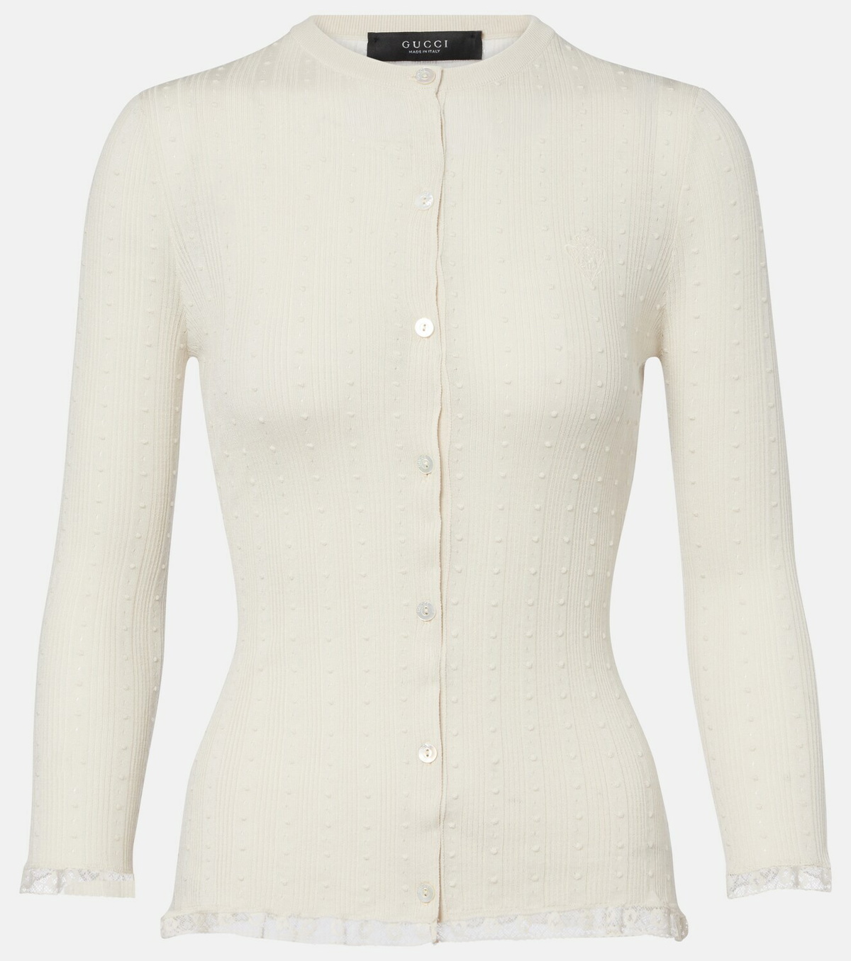 Gucci Lace-trimmed wool cardigan