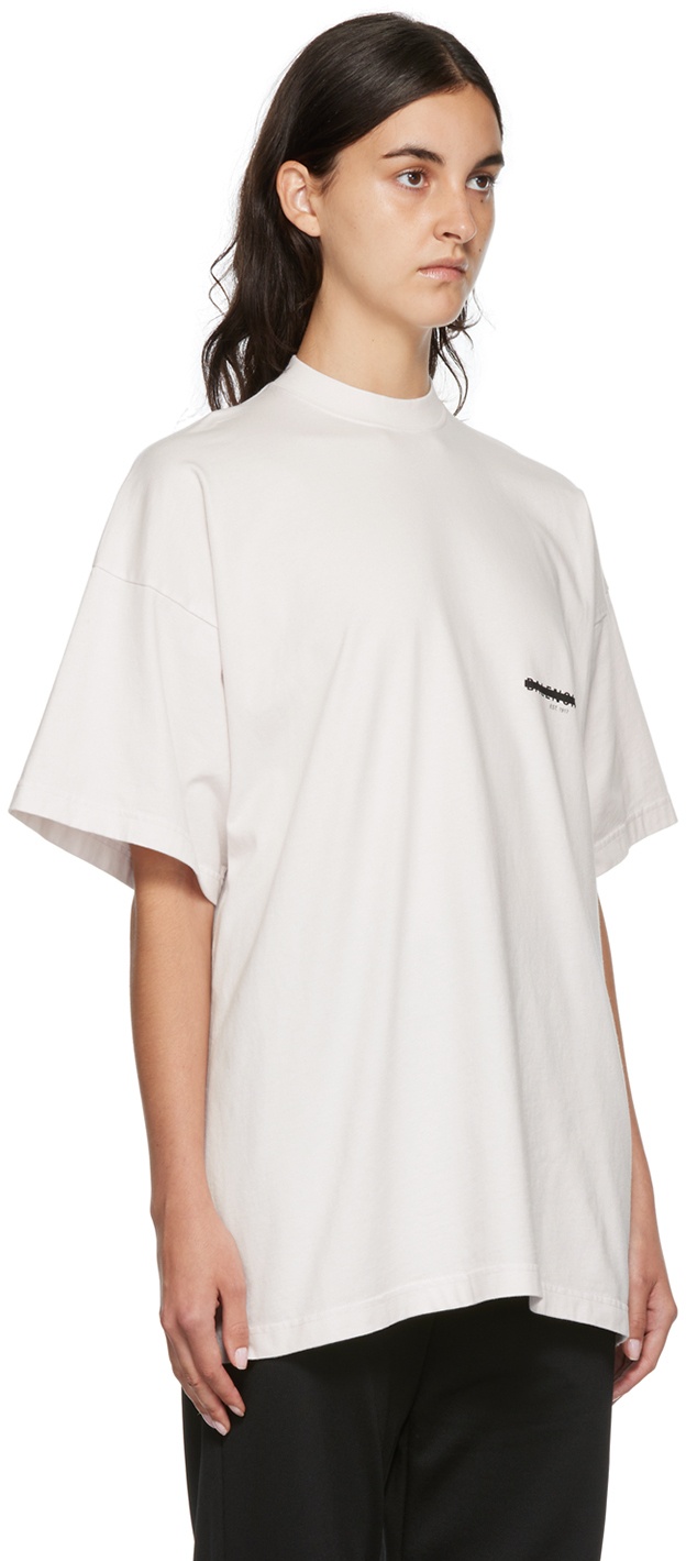 Balenciaga Off-White Print T-Shirt Balenciaga