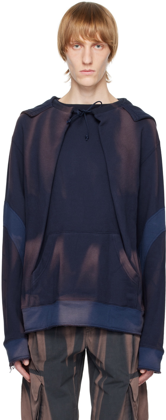 JiyongKim Navy Sun-Bleached Hoodie