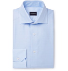 Ermenegildo Zegna - Light-Blue Cutaway-Collar Prince of Wales Checked Cotton Shirt - Sky blue
