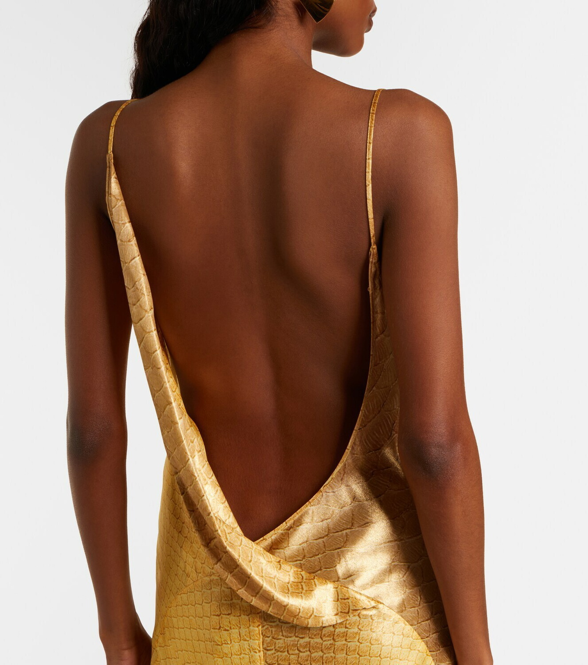 Roberto Cavalli Snake-print silk gown