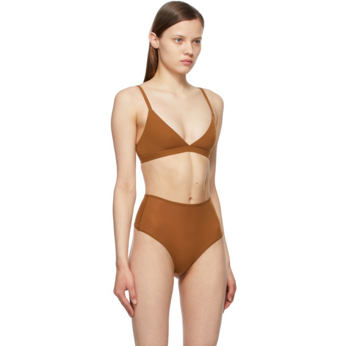 Skims Fits Everybody Triangle Bralette in Brown
