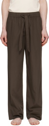 Tekla Brown Poplin Pyjama Pants