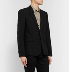 SAINT LAURENT - Black Slim-Fit Wool-Hopsack Blazer - Black