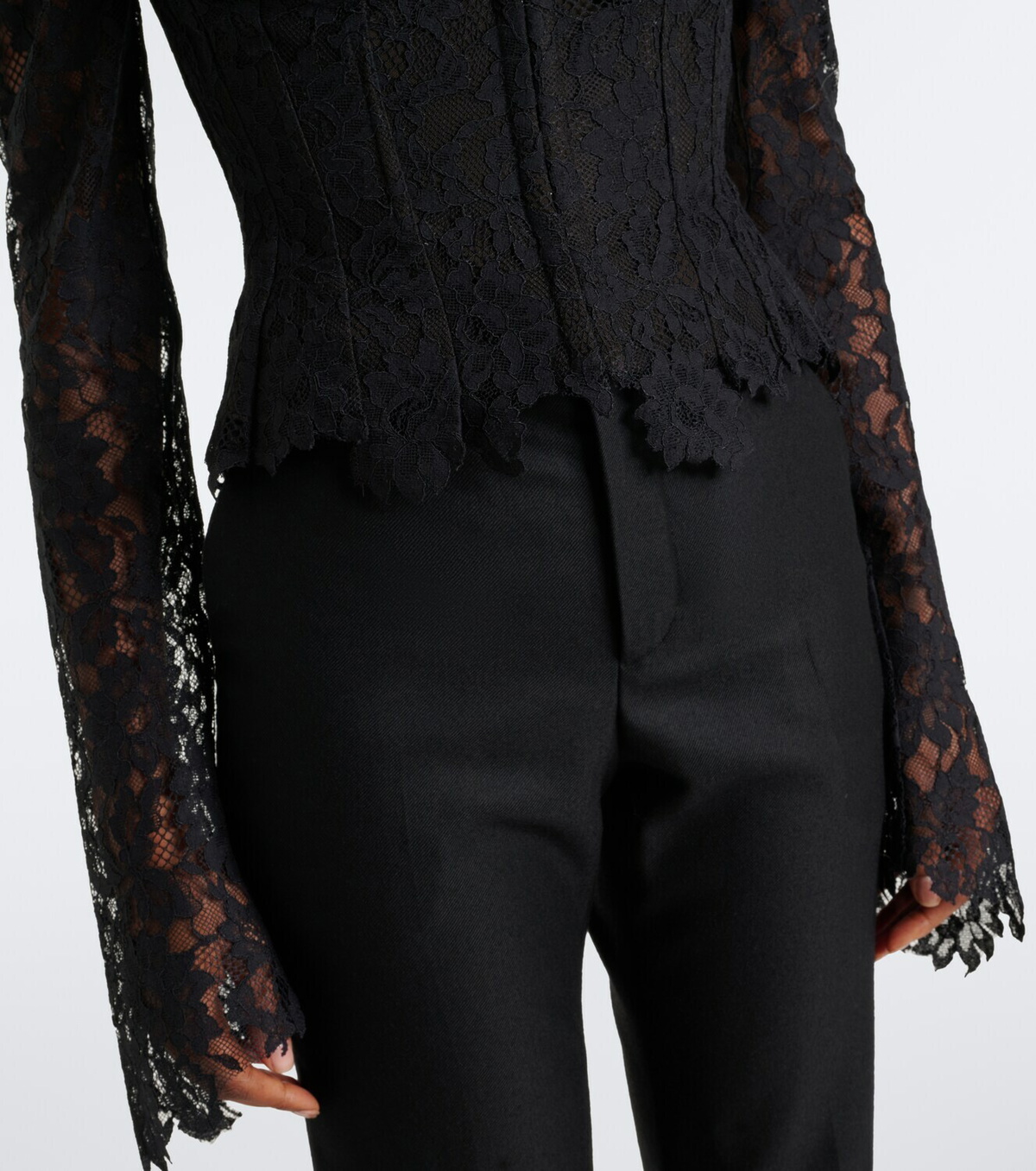 De La Vali Vitalis lace cotton-blend corset top