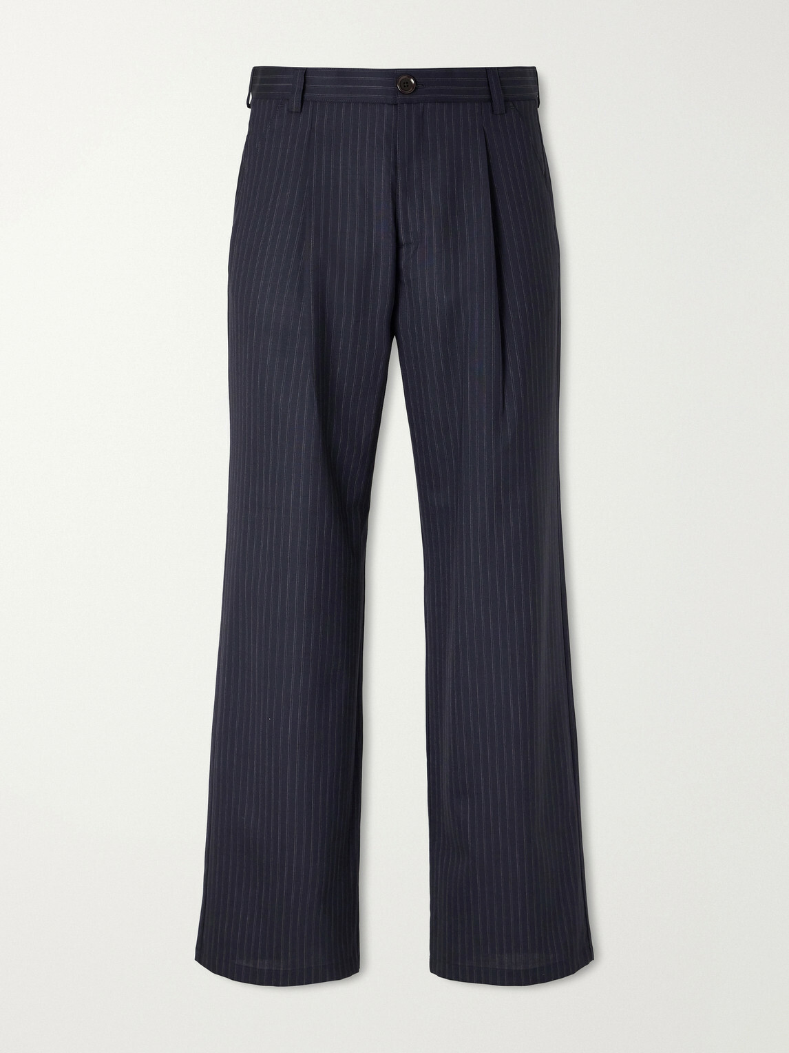 Oliver Spencer - Orsman Wide-Leg Pinstriped Wool Pants - Blue