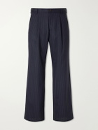 Oliver Spencer - Orsman Wide-Leg Pinstriped Wool Pants - Blue
